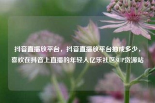 抖音直播放平台，抖音直播放平台抽成多少，喜欢在抖音上直播的年轻人亿乐社区SUP货源站