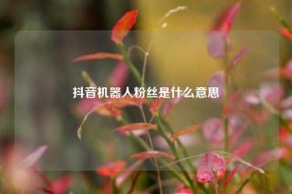 抖音机器人粉丝是什么意思