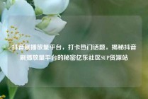 抖音刷播放量平台，打卡热门话题，揭秘抖音刷播放量平台的秘密亿乐社区SUP货源站