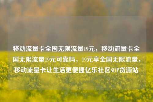 移动流量卡全国无限流量19元，移动流量卡全国无限流量19元可靠吗	，19元享全国无限流量，移动流量卡让生活更便捷亿乐社区SUP货源站  第1张