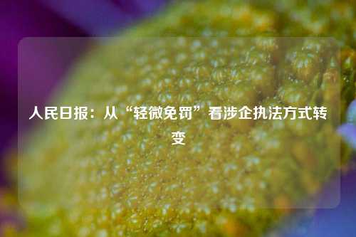 人民日报：从“轻微免罚	”看涉企执法方式转变  第1张