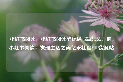 小红书阅读，小红书阅读笔记满15篇怎么弄的	，小红书阅读，发现生活之美亿乐社区SUP货源站  第1张