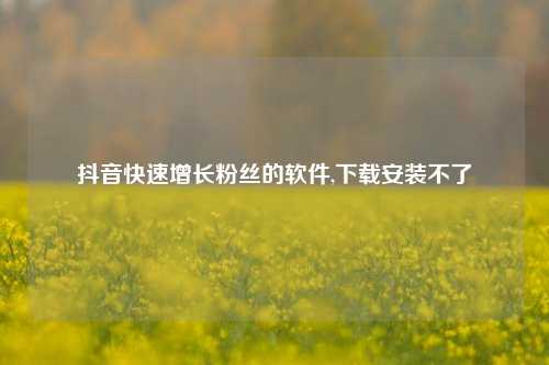 抖音快速增长粉丝的软件,下载安装不了  第1张