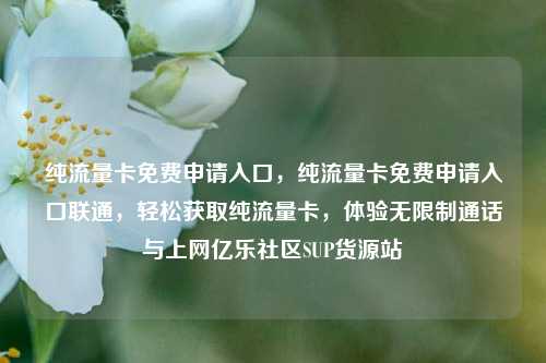 纯流量卡免费申请入口，纯流量卡免费申请入口联通	，轻松获取纯流量卡，体验无限制通话与上网亿乐社区SUP货源站  第1张