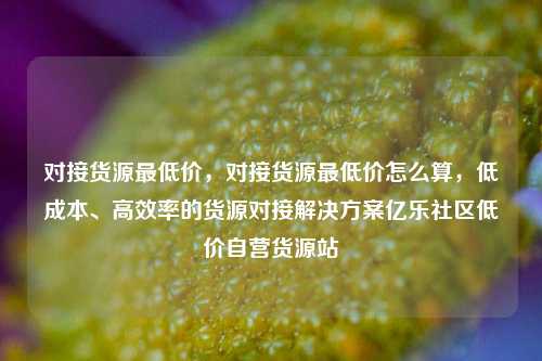 对接货源最低价	，对接货源最低价怎么算，低成本、高效率的货源对接解决方案亿乐社区低价自营货源站  第1张
