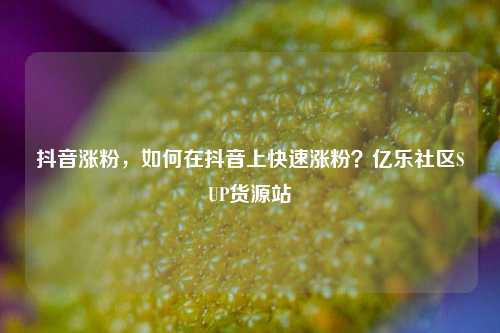 抖音涨粉，如何在抖音上快速涨粉？亿乐社区SUP货源站  第1张